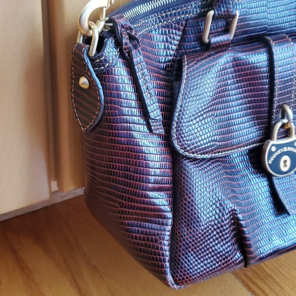 Dooney & Bourke Santorini Lizard Embossed Leather Satchel